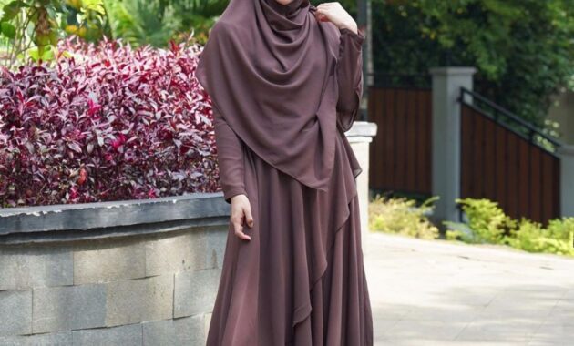 gambar baju coklat tua cocok  jilbab warna