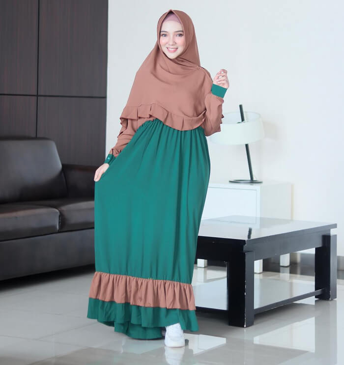 10 Warna Kerudung Yang Pas Buat Baju Hijau Tosca 2