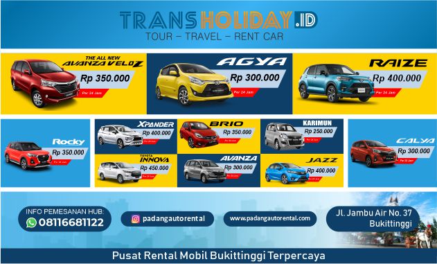 10 Rental Mobil Bukittinggi Lepas Kunci, Harga 350K 1 10 Rekomendasi Rental Mobil Bukittinggi Yang Bagus dan Murah Dengan Supir Maupun Lepas Kunci